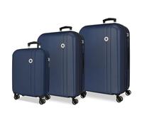 Roll Road Minorca Set di valigie Marine 52 x 75 x 27 cm Rigida ABS Chiusura a combinazione integrata 188 L 10,35 kg 4 ruote doppie estensibile bagaglio a mano