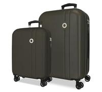 Roll Road Minorca - Set di valigie antracite, 46 x 65 x 24 cm, rigida ABS, chiusura a combinazione integrata, 91 l, 6,05 kg, 4 ruote doppie, estensibile, bagaglio a mano