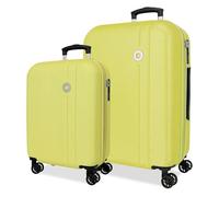 Roll Road Minorca Set di valigie giallo 46 x 65 x 24 cm rigida ABS chiusura a combinazione integrata 91 L 6,05 kg 4 ruote doppie estensibile bagaglio a mano