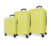 Roll Road Minorca Set di valigie giallo 52 x 75 x 27 cm Rigida ABS Chiusura a combinazione integrata 188 L 10,35 kg 4 ruote doppie estensibile bagaglio a mano