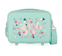 Roll Road Queen of Hearts Borsa da toilette adattabile con tracolla blu 29x21x15 cm ABS rigido 9,14 l 0,6 kg