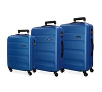 ROLL ROAD Set Valigie Rigide 55-64-75 cm Flex Azzurro