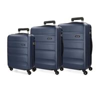 ROLL ROAD Set Valigie Rigide 55-64-75 cm Flex Blu