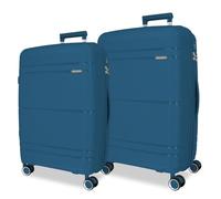 Roll Road Universe - Set di valigie blu, 65/75 cm, rigido 7,3 kg, chiusura TSA integrata in polipropilene, 7,3 kg, 161 l, estensibile, blu, Taglia unica, Set di valigie