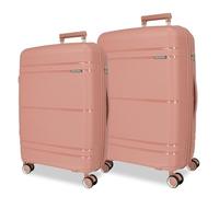 Roll Road Universe - Set di valigie rosa 65/75 cm, rigido 7,3 kg, chiusura TSA integrata in polipropilene, 7,3 kg, 161 l, estensibile, Rosa, Taglia unica, Set di valigie