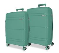 Roll Road Universe - Set di valigie verde 65/75 cm, rigido 7,3 kg, chiusura TSA integrata in polipropilene, 7,3 kg, 161 l, estensibile, Verde, Taglia unica, Set di valigie