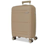Roll Road Universe - Valigia da cabina beige, 39 x 55 x 21 cm, rigida, 2,4 kg, chiusura TSA in polipropilene, 2,4 kg, 37 l, bagaglio a mano, Beige, Taglia unica, Valigia cabina