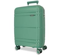 Roll Road Universe - Valigia da cabina verde, 39 x 55 x 21 cm, rigida, 2,4 kg, chiusura TSA in polipropilene, 2,4 kg, 37 l, bagaglio a mano, Verde, Taglia unica, Valigia cabina