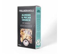 Rollagranola: Granola di avena crunch di mandorle e pecane | basso contenuto di zucchero | 100% naturale e sano | senza glutine | senza cereali | vegano | senza zucchero aggiunto | ideale per diabetici | artigianale nel Regno Unito | confezione da 400 g