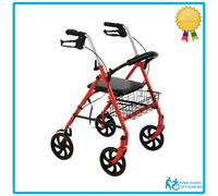 ROLLATOR DA ESTERNO CON 2 RUOTE FISSE E DUE PIROETTANTI CON CESTINO PORTAOGGETTI