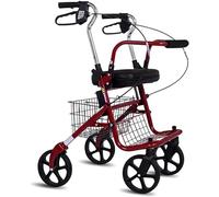 Rollator in Alluminio Pieghevole, deambulatore rollator per anziani deambulatore per anziani carrello della spesa, deambulatore a quattro ruote con sedile, regolabile in altezza