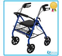 ROLLATOR PIEGHEVOLE CON FRENI SEDUTA LARGA 4 RUOTE DISABILI E ANZIANI GIRELLO