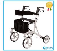 ROLLATOR PIEGHEVOLE LEGGERO IN ALLUMINIO CON FRENI E SCHIENALE DISABILI ANZIANI