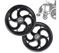 Rollator sedia a rotelle in gomma, 2 Pcs Wheelchair Front Wheels 5 Inch,Wheelchair Caster,Durable ABS Wheel Hub,Solid Tyre for Wheel Wheelchairs(14 15cm/6in)