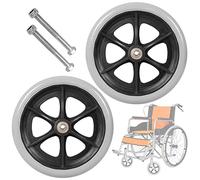 Rollator sedia a rotelle in gomma, 2 pezzi - Ruote di ricambio for deambulatori deambulatori e sedie a rotelle, ruota da 6 pollici 7 pollici 8 pollici Cuscinetto 5/16(Grey,19cm(7.5 inch))