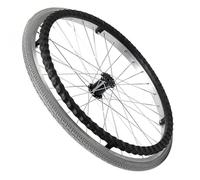 Rollator sedia a rotelle in gomma, 22x 1 3/8, Ruota Posteriore Sostitutiva Manuale for Sedia a Rotelle, Gruppo Rotelle for Sedia a Rotelle Non Pneumatico, Pneumatico Solido Antiscivolo, Grigio