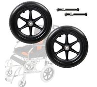 Rollator sedia a rotelle in gomma, Rotelle posteriori for sedie a rotelle manuali da 12 pollici, 2 pezzi in PU solido, ricambio for deambulatori manuali, con cuscinetto, silenzio, rotelle posteriori f