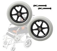 Rollator sedia a rotelle in gomma, Rotelle posteriori for sedie a rotelle manuali da 12 pollici, 2 pezzi in PU solido, ricambio for deambulatori manuali, con cuscinetto, silenzio, rotelle posteriori f