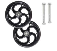 Rollator sedia a rotelle in gomma, Ruota anteriore for sedia a rotelle da 5/6/8 pollici, ruote di ricambio nere, pneumatico solido con rotelle anteriore da 2 pezzi, fissaggio a vite, battistrada solid