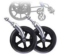 Rollator sedia a rotelle in gomma, Ruota piroettante for sedia a rotelle con forcelle anteriori, pneumatico in gomma dura da 2 pezzi Gruppo rotelle da 6" 7" 8", accessori solidi for sedia a rotelle, a