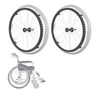 Rollator sedia a rotelle in gomma, Ruote for sedia a rotelle da 24 pollici 2 pezzi, mozzo for raggi in lega di alluminio, rotelle for sedia a rotelle, adatto a molti tipi di sedie a rotelle(Grey)
