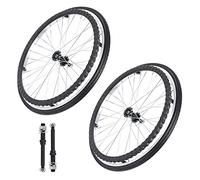 Rollator sedia a rotelle in gomma, Ruote for sedia a rotelle posteriori di ricambio for sedia a rotelle solida non pneumatica da 24 pollici, movimento silenzioso antiscivolo a prova di foratura(Black)