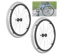 Rollator sedia a rotelle in gomma, Set di 2 ruote posteriori for sedia a rotelle da 24 pollici con cuscinetti e corrimano, mozzo for raggi in lega di alluminio(Greys)