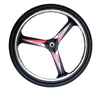 Rollator sedia a rotelle in gomma, Sostituzione della ruota posteriore for sedia a rotelle da 24 pollici, rotelle solide for sedia a rotelle in lega di alluminio resistente all'usura, adatte for acces