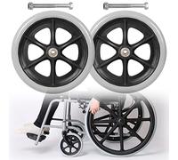 Rollator sedia a rotelle in gomma, Sostituzione ruota anteriore for sedia a rotelle, pneumatico in gomma piena da 2 pezzi, 6" 7" 8" audace, asse 5/16", capacità di carico di 120 kg(Grey,170mm(7 inch))