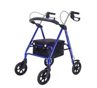 Rollator Walker in Alluminio, Pieghevole, con Schienale e Borse portaoggetti. L'altezza della Maniglia può Essere Reata su Tre Livelli con Ampio Sedile per Anziani (Blu) (Blu)