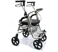 Rollator Walker Transport con Sedile E 4 Ruote, Deambulatore Pieghevole con Poggiapiedi per Anziani, Ausilio per La Mobilità Bariatrica, Desiderio di Una Vita Migliore