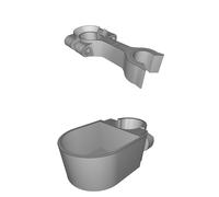 Rollator Walking Stick Holder Compatible with Nexus 2 - 19mm Mount