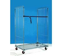 Rollcontainer scaffale carrello componibile mm.1200x805x1800h base + 2 pareti laterali smontabili e 2 cinghiette utile in magazzini per movimentazione e stoccaggio merci