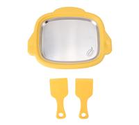 Rolled Ice Cream Maker | 304 Stainless Steel Plate & 2 Shovels | Ice Stir Frying Machine for Home/Yogurt/Dessert | Fast Cooling & Easy Maintenance (Yellow)