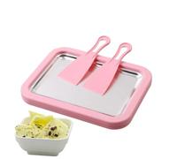 Rolled Ice Cream Tray - Food-Grade Stainless Steel Portable Cold Plate with 2 Scrapers for Shop Party Outdoor Kitchen Cafe Home | Ice Cream Dessert Making Supplies for Summer Snacks Christmas Birthday