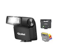 Rollei Flashy ONE Mini Flash Macchina Fotografica 16.8 Ws GN16 | Speedlite Universale Compatibile con Fotocamera Canon Nikon Sony Fujifilm Lumix, Display LCD, Tempi di Riciclo Brevi
