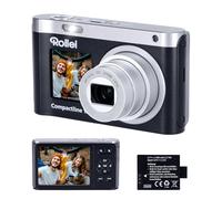 Fotocamera Digitale 64MP 4K Rollei Compactline 12X Macchina Fotografica Zoom Ottico 12X per Vlogging con Doppio Display Portatile per Principianti, Fotocamera-Digitale-Macchina-Fotografica-Camera