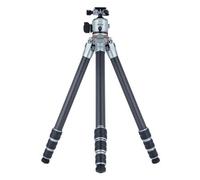 Rollei Lion Rock Pro - Treppiede in carbonio con testa per treppiede, ultraleggero, portata elevata 20 kg, altezza regolabile fino a 147,5 cm, dimensioni compatte, punte intercambiabili per stabilità