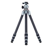 Rollei Lion Rock Pro - Treppiede in carbonio con testa per treppiede, ultraleggero, portata elevata 20 kg, altezza regolabile fino a 147,5 cm, dimensioni compatte, punte intercambiabili per stabilità