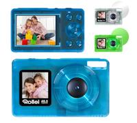 Macchina Fotografica Rollei Compactline Pocket Trasparente Blu Fotocamera Digitale 48MP 4K con Doppio Schermo Zoom Digitale 18X Camera Compatta, Macchina-Fotografica-Digital-Fotocamera-Camera