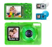 Rollei Macchina Fotografica 48MP 4K Compactline Pocket Verde Trasparente | Fotocamera Compatta con Zoom Digitale 18X Digital Camera con Doppio Schermo per Vlog Selfie Digicam per Bambini Principianti