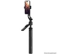 Treppiede Smartphone Tracciamento, Rollei Easy Creator Quadpod AI Tracking 360 Bastone Selfie Cellulare Estensibile 38~163cm con Telecomando Compatibile per iPhone/Android Video YouTube Tiktok e Vlog