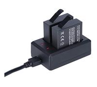 Rollei Set di Batterie Actioncam 8s e 9s Plus I, Caricatore USB con 2 Batterie Supplementari, 2 x 1000 mAh, Colore: Nero