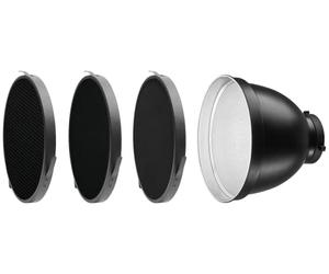 Rollei Set di refelktor 70° con griglia, riflettore a 70° con 3 diverse griglie per una diffusione ottimale della luce. Connettore Bowens S-Type
