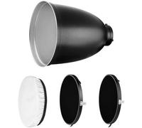 Rollei Set rifeltor 45° con griglia, riflettore a 45° con 3 diverse griglie e un panno diffusore per una diffusione ottimale della luce. Connettore Bowens S-Type nero, 28177