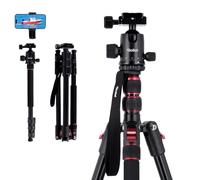 Rollei Treppiede Fotocamera 180cm Compact Traveler No. 2 in Alluminio | Treppiede Viaggio Portatile con Testa a Sfera e Funzione Monopiede Cavalletto Fotografico Compatto con Supporto per Telefono