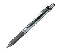 Penne roller Pentel Energel Klick XM - 943468 Penne roller color nero con tratto 0,7 mm e punta da 0,7 mm conica dal fusto di color silver in confezione da 12 Pz.