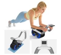 Roller AB Wheel AB-3 per esercizi addominali, tappetino con timer Rebel