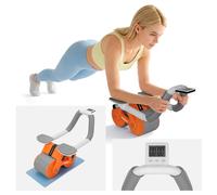 Roller AB Wheel AB-3 per esercizi addominali, tappetino con timer Rebel