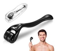 Roller Barba 0.5mm, Roller per Crescita Barba, Dermaroller 0.75mm, Microneedling Roller, Rullo di Microneddle per Cura del Viso e Capelli, Uomini e Donne, Set Derma Roller